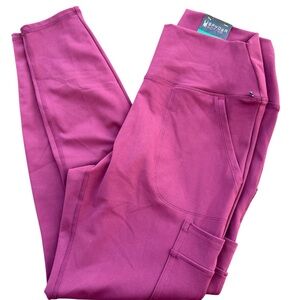 Spyder Active Womens XL Sangria Purple High Rise Pocket Leggings 27 Inseam NEW